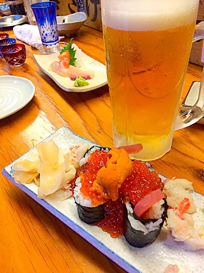 ビール🍺 と  のっけ寿司〜🍣|ゆかりさん