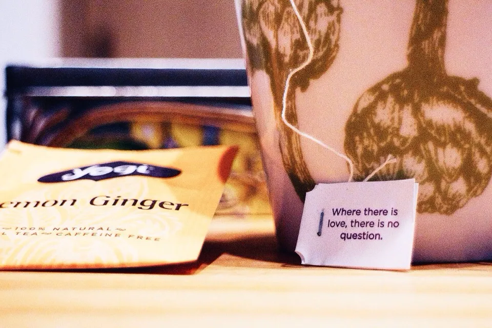 "Where there is love, there is no question." Yogi Lemon Ginger is a great tea! #tea #yogi|Leahさん