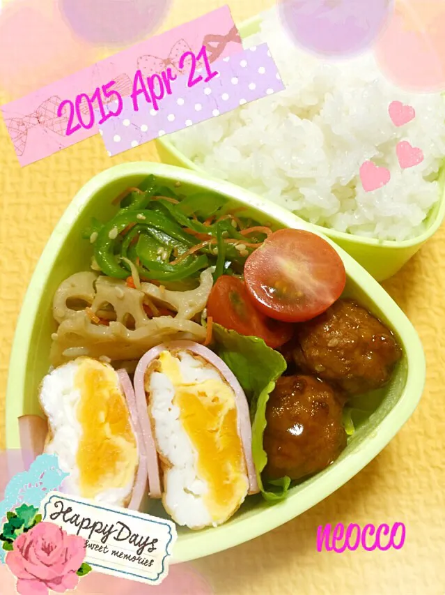 Snapdishの料理写真:夫弁当2015/April/21|neoccoさん