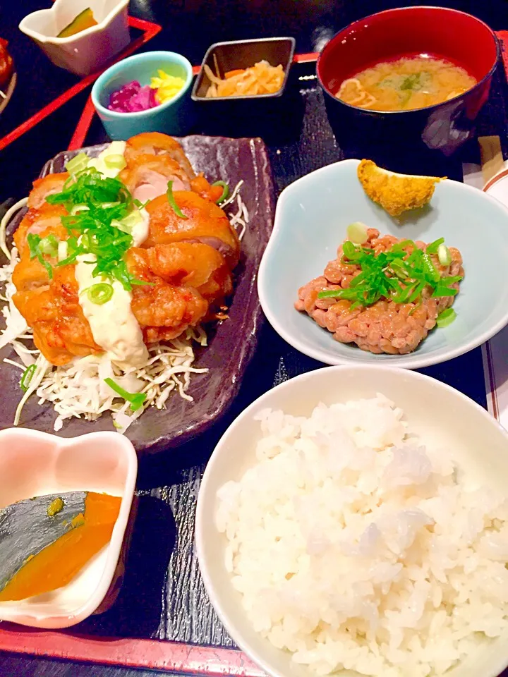 チキン南蛮定食納豆付き|yさん