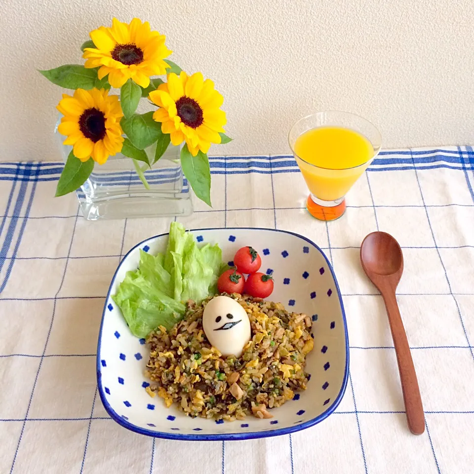 鶏チャーシューと高菜のチャーハン|jarinkoさん