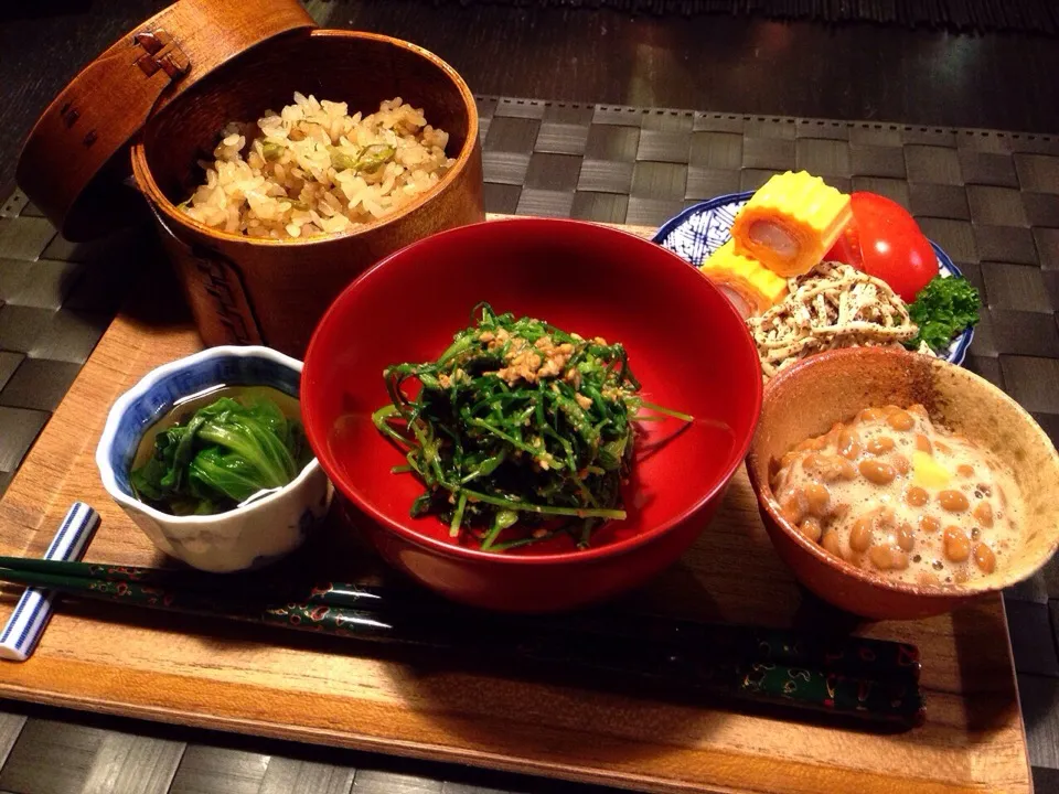 たらの芽ごはん朝食|ぞうさんのお台所さん