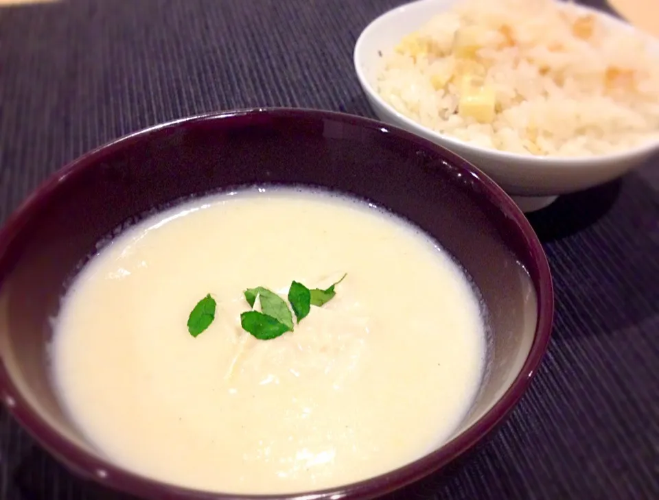 シローさんの料理 筍ポタージュ 筍ご飯とともに|喰いしんぼう豚さん