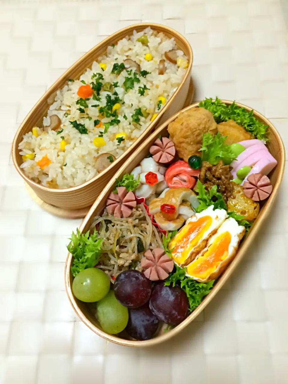 炊飯器ピラフでお弁当～(@♡▽♡@)|まぁちゃんさん