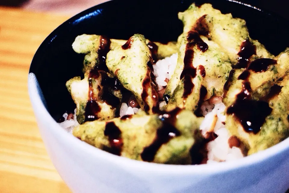 Tada-! Renkon root tempura bowl #vegan|Leahさん