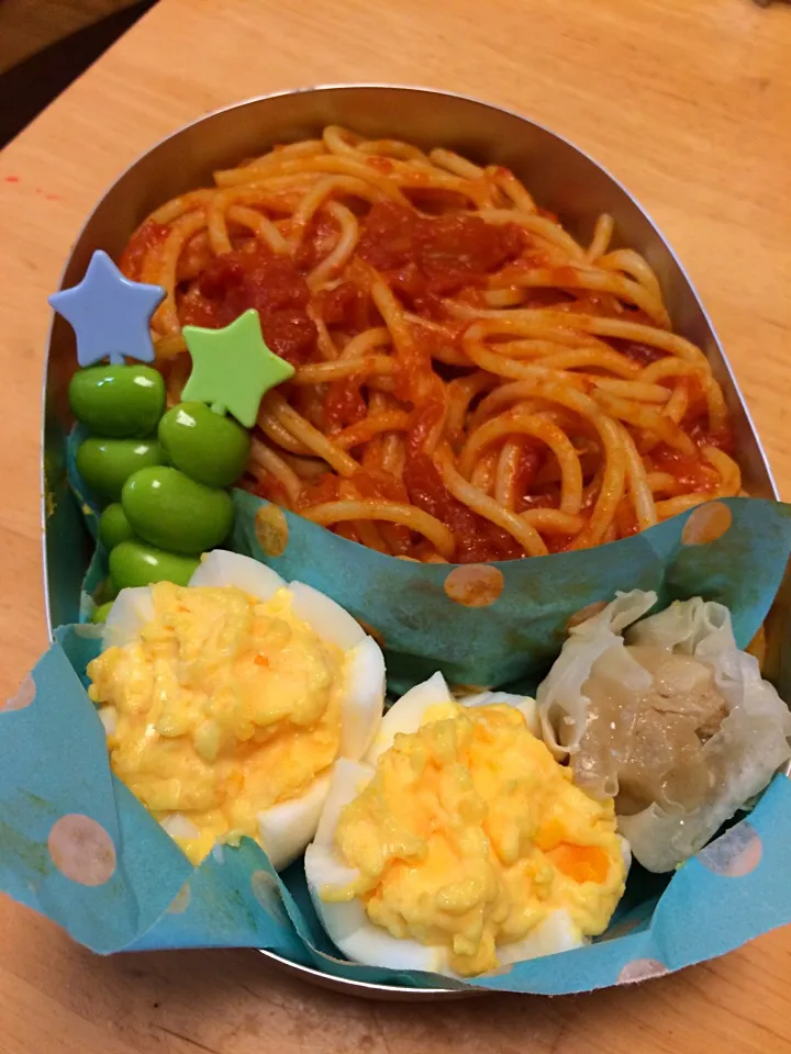 Snapdishの料理写真:トマトスパ弁当|ふくながさん