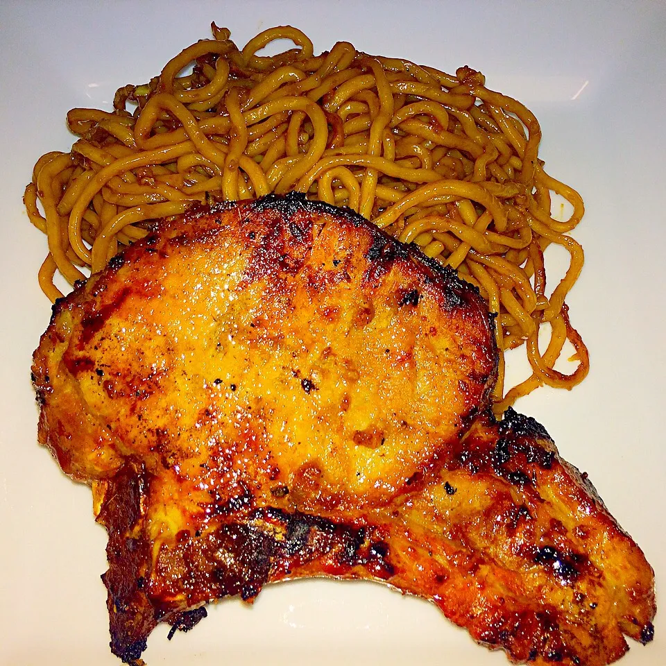 #porkchop #garlicnoodles #pork #noodles|f00dspyさん