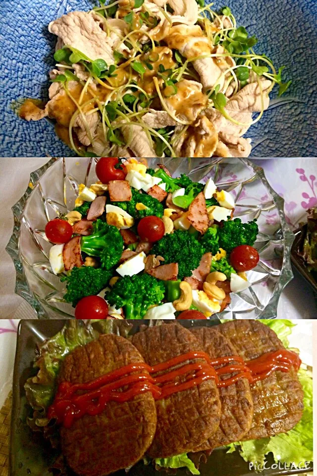 Dinner is Serve " Shabu Shabu " Broccoli Cashew Salad" Burger Patty " let's dig in ! Enjoy your dinner everyone ...|Babyluv Cabrera Ocampoさん