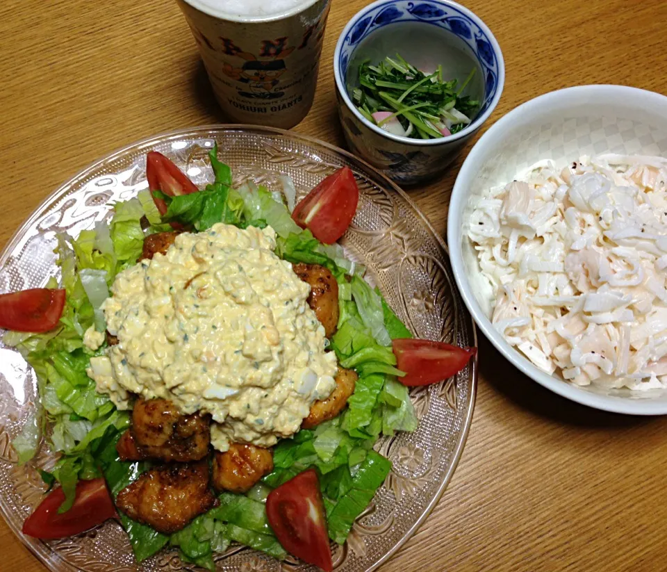 リーチさんの料理 宮崎の味❗️ウチのチキン南蛮🎵をメインに乾杯〜🍻🍻|川上千尋さん