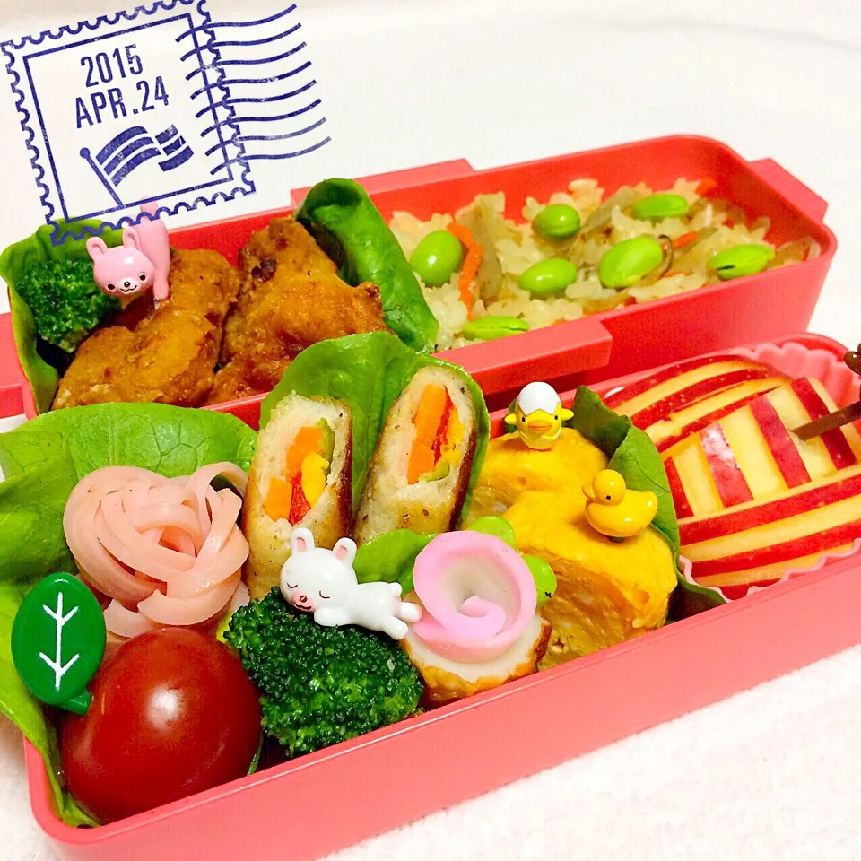 Snapdishの料理写真:五目炊き込みごはん♪娘弁当♡|こぶちゃんさん