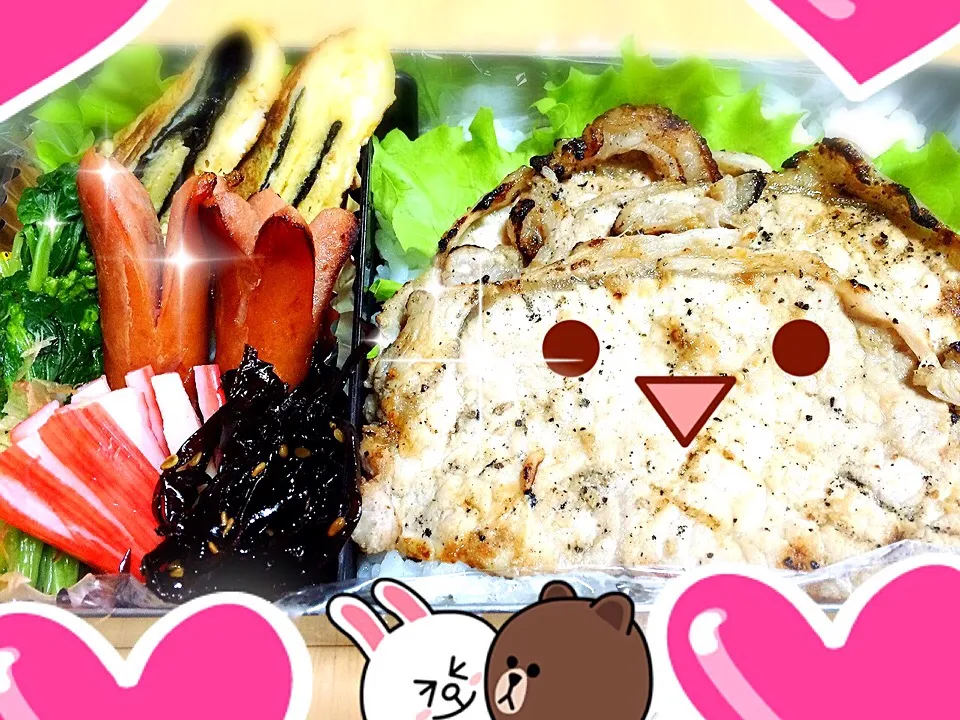 Snapdishの料理写真:Pork Barbecue Lunch BOX🍱🌸😋😻|Regina Camposanoさん