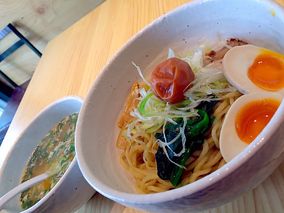 Snapdishの料理写真:梅しそつけ麺、あつ盛り🍜@蟻塚|おかっぴーさん