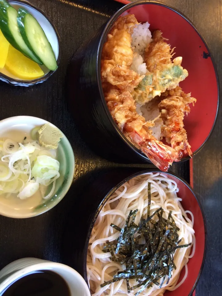 Snapdishの料理写真:天丼セット(ざる蕎麦)|ヒロさん