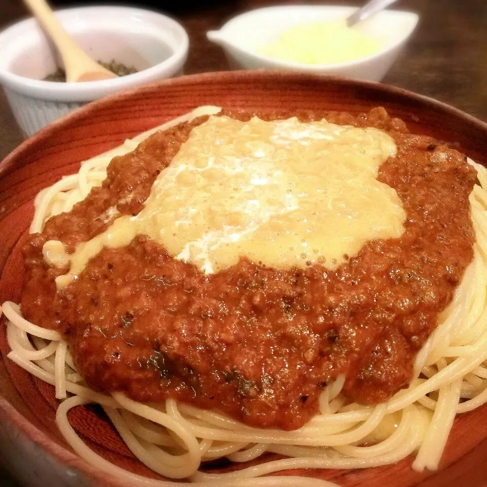 納豆ミートソーススパゲッティ|ふぃるまめんとさん