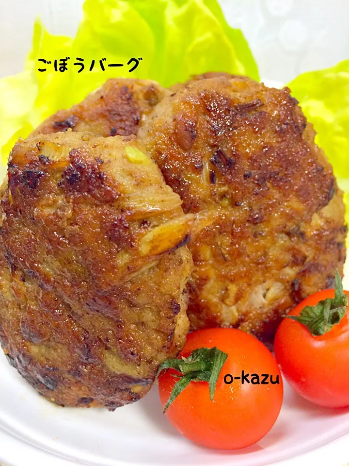 riezooさんの料理 ゴボウバーグ .•*¨*•.¸¸♬|o-kazuさん