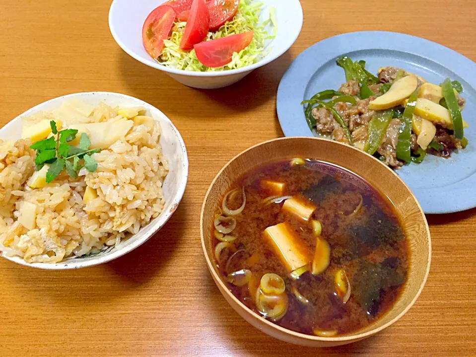 青椒肉絲 筍ご飯|コニーさん