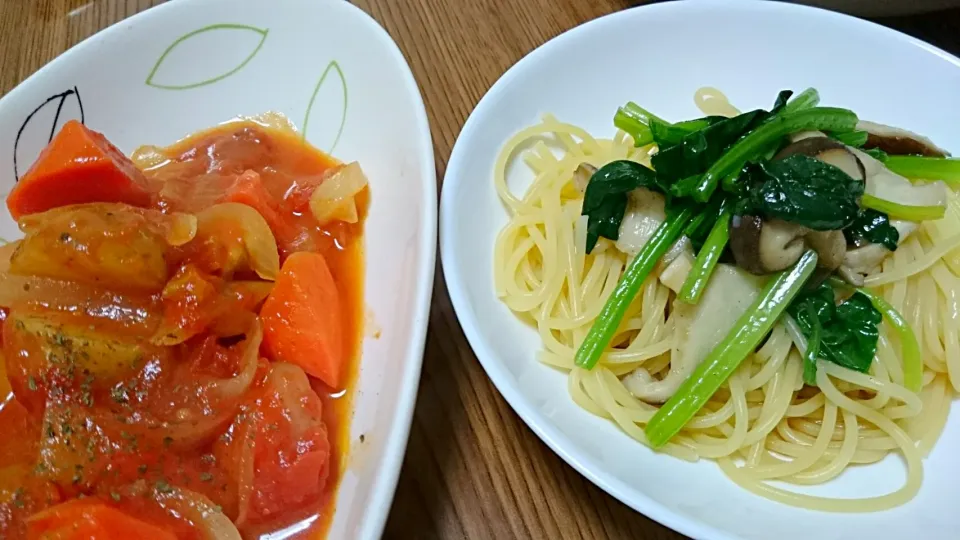 ・鶏肉とゴロゴロ野菜のトマト煮込み
・ほうれん草の和風スパゲティ|ようかんさん