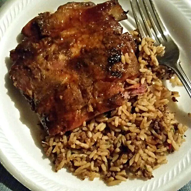 Last night this gave me life 😁😁 #BBQ Ribs #Main dish that was supposed to be #Lunch today the #Side dish of Dirty #Rice I cannot wait to eat more #comfortfood #|Alisha GodsglamGirl Matthewsさん