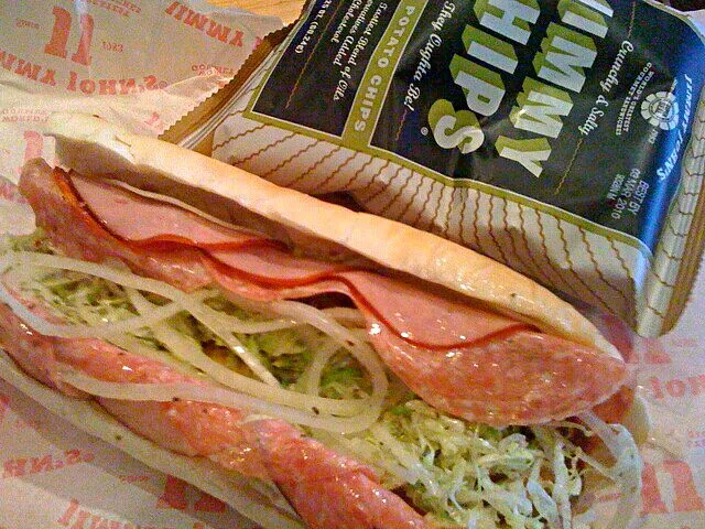 Jimmy Johns Italian Sub #Sandwich #Lunch #Meat/Poultry Chips 👍👍👍|Alisha GodsglamGirl Matthewsさん