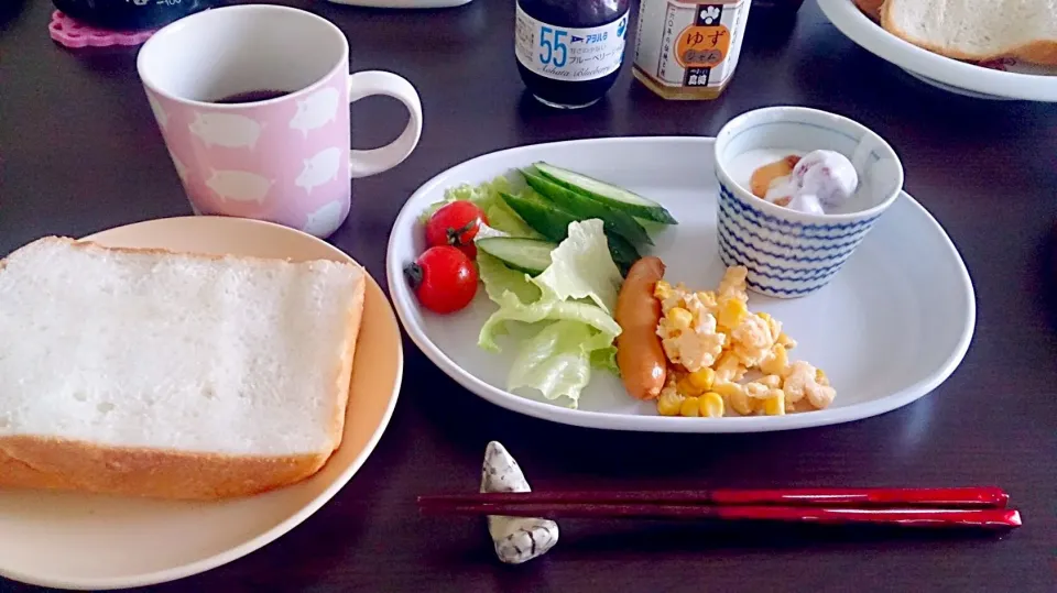 朝ごはん♪ホームベーカリーでパン焼いた(^_^)|みんさん