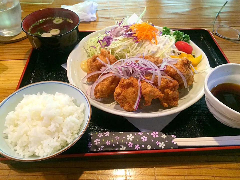 Snapdishの料理写真:阿蘇 茗荷ヶ原茶寮で、『チキン南蛮セット』|コージ💫さん