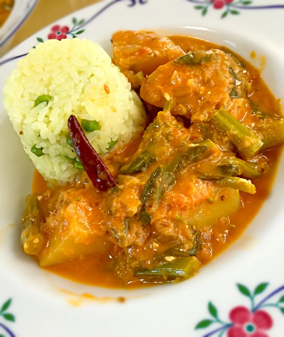 春カレー  菜の花と新ジャガのココナッツマサラ|でおでおさん