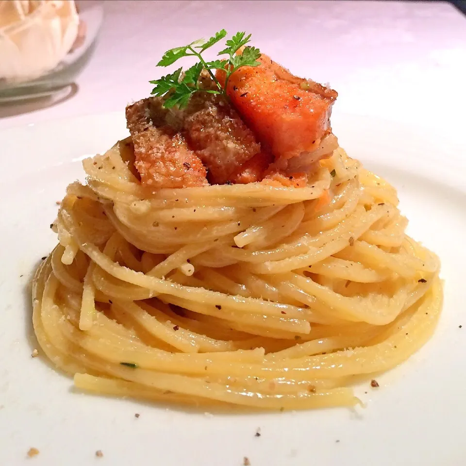 トラウトサーモンのパスタです☆|ビビチョコさん