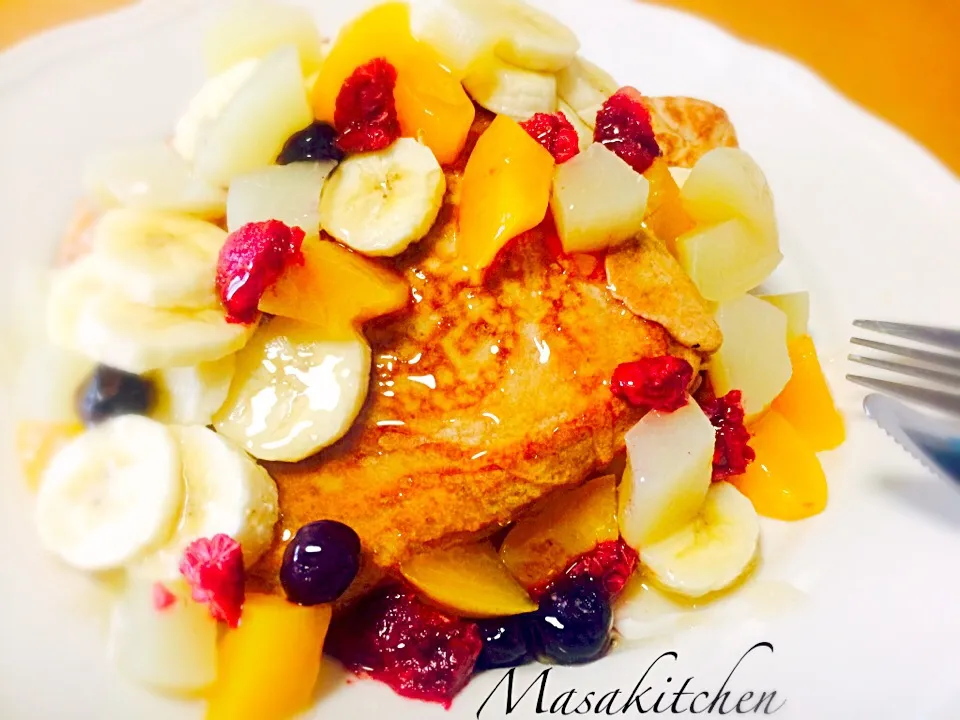 Cocoa pancake with fruits|Masakiさん