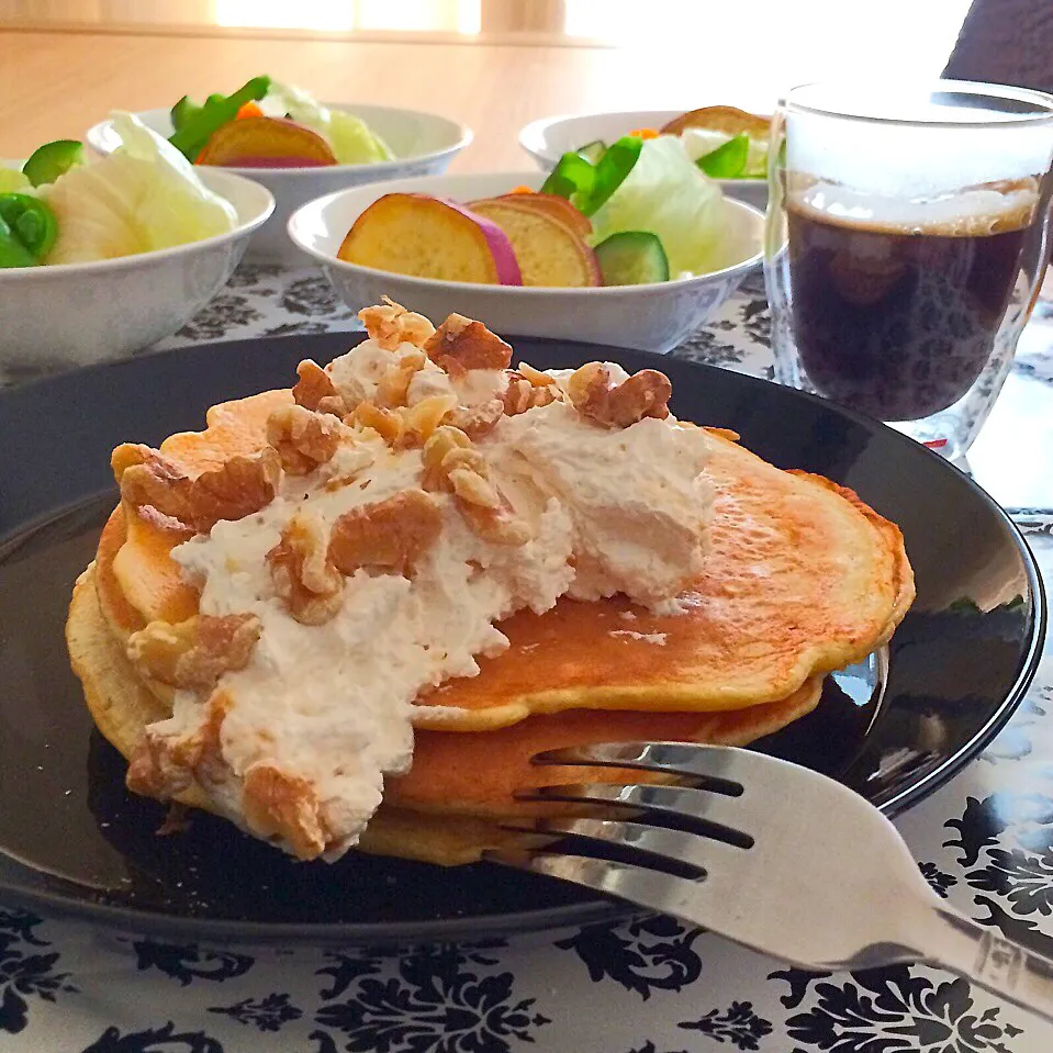 醤油麹ホイップクリームのパンケーキ|ごりらさん