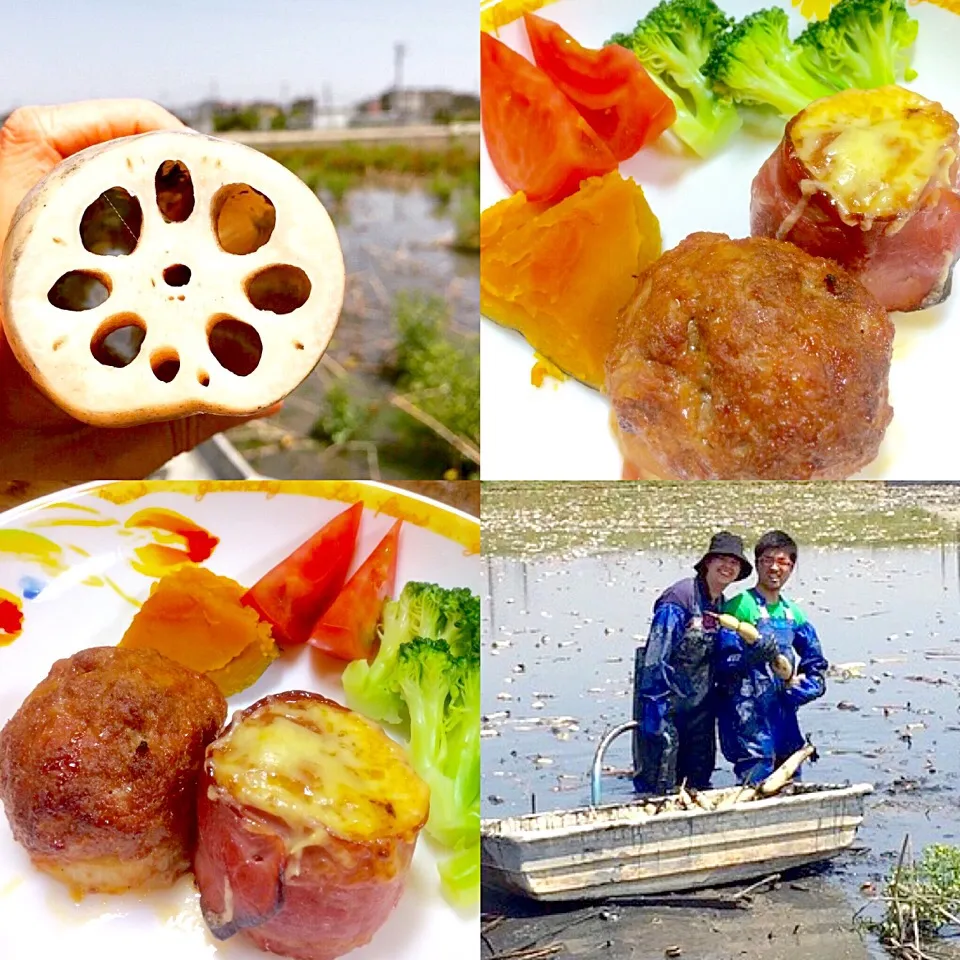 🏡ご飯🍴手掘り蓮根を使っての蓮根ハンバーグ🙏🏻|Toru Satoさん