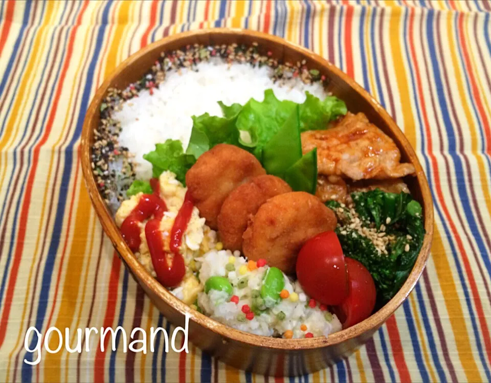 Snapdishの料理写真:2015.4.23 息子お弁当♪|プーティさん