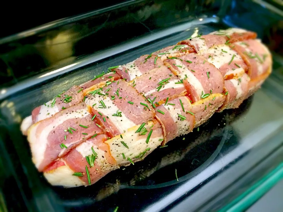 Ready to bake! Bacon wrapped meatloaf|Nanaさん