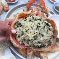 crab filled with crab meat ,seaweed and rice