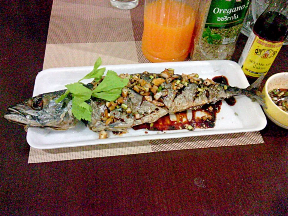 Snapdishの料理写真:Saba Fried Fish with Korean Sesame sauce © √√√|🌼 Pooja's Kitchenette 🌼さん