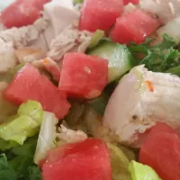 Snapdishの料理写真:bbq beer butt chicken salad with waternmelon|CherylAnn Wheelerさん