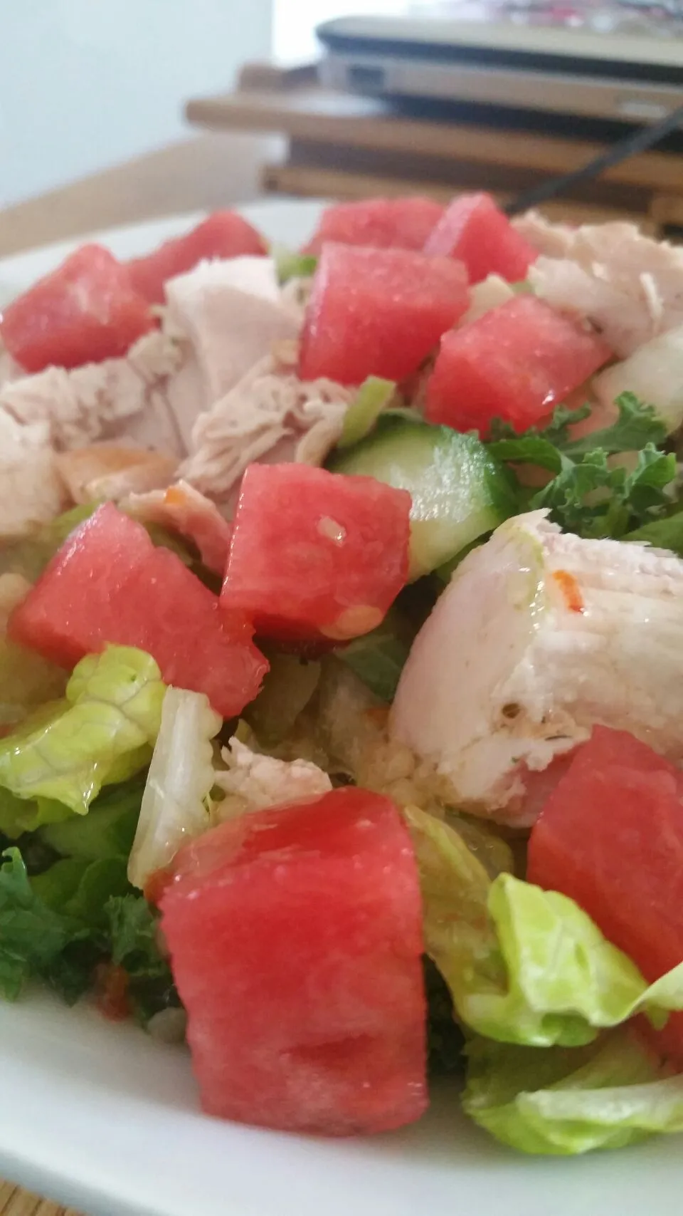 bbq beer butt chicken salad with waternmelon|CherylAnn Wheelerさん