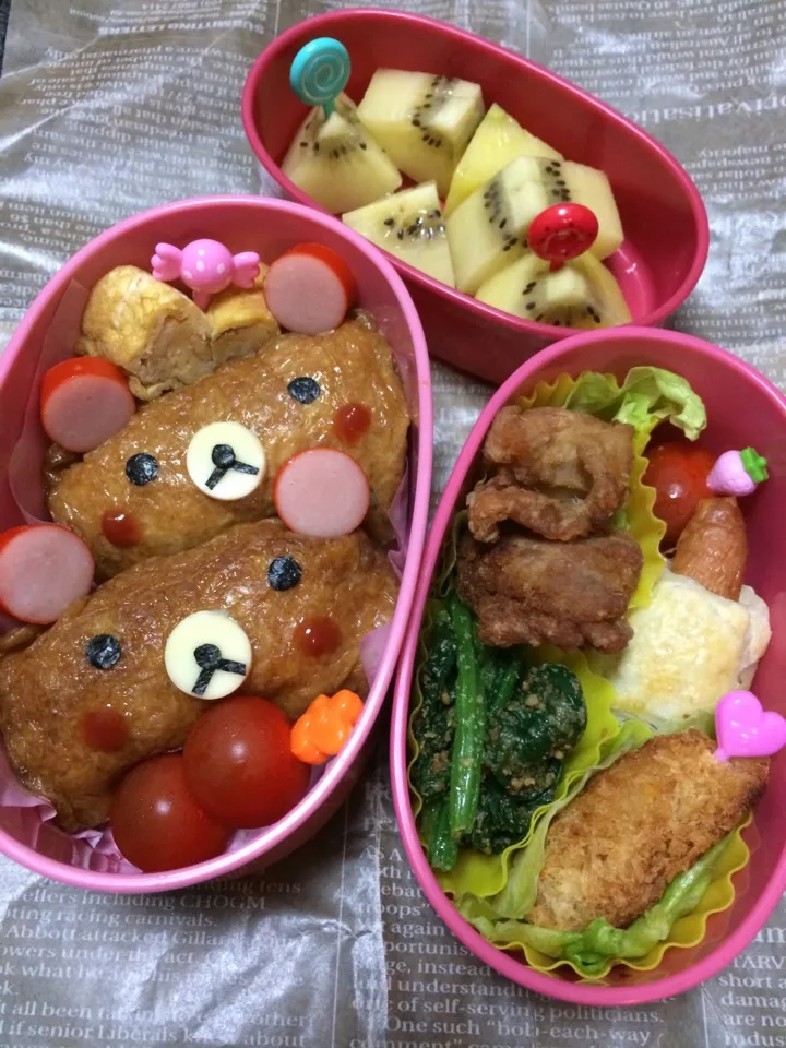 お稲荷クマさん遠足弁当|こむぎさん