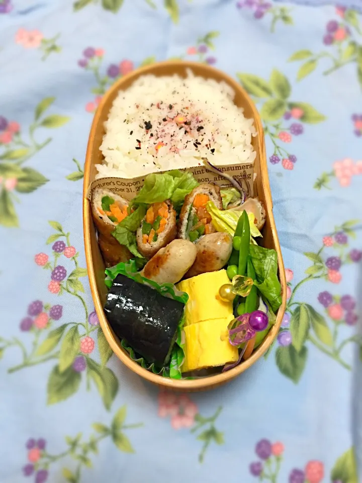 豚肉の野菜肉巻きと揚げナス弁当|chikaさん