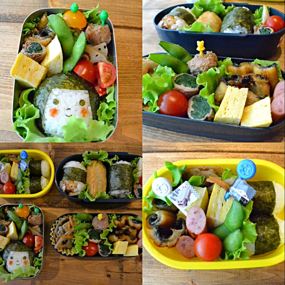 Snapdishの料理写真:小学生遠足お弁当。末っ子もおまけ♡|ゆかこさん