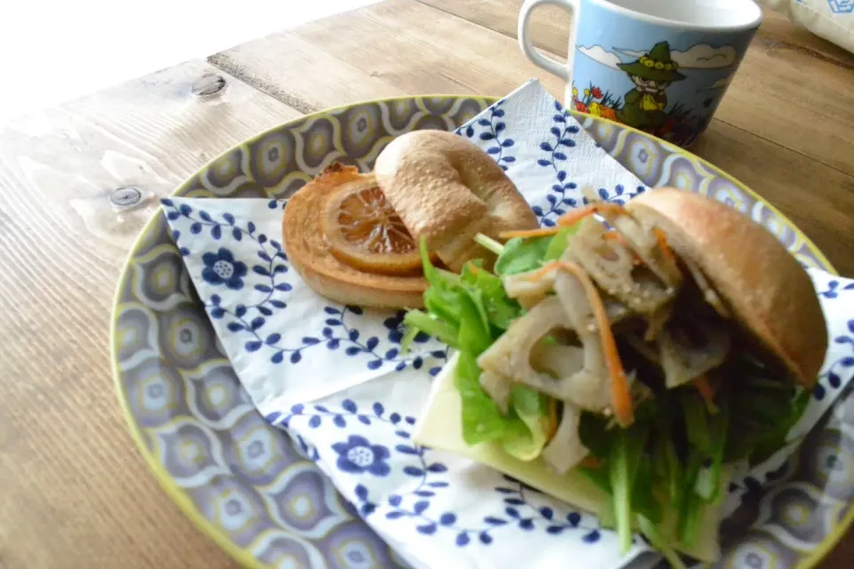 私のだけお弁当なーい、からベーグルサンド|ゆかこさん