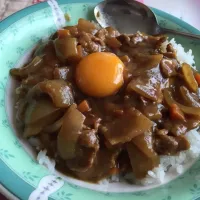 Snapdishの料理写真:今日は朝からカレーです^_^|ルークさん