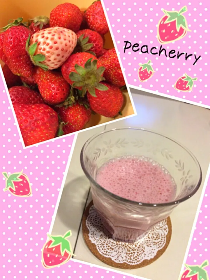 今日は朝から苺のミルクジュース🍓|☆ぴ〜ちゃん☆さん