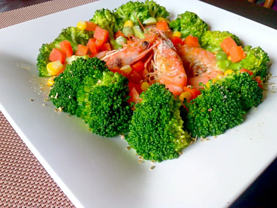 Garlic Shrimps with Broccoli © √√√|🌼 Pooja's Kitchenette 🌼さん