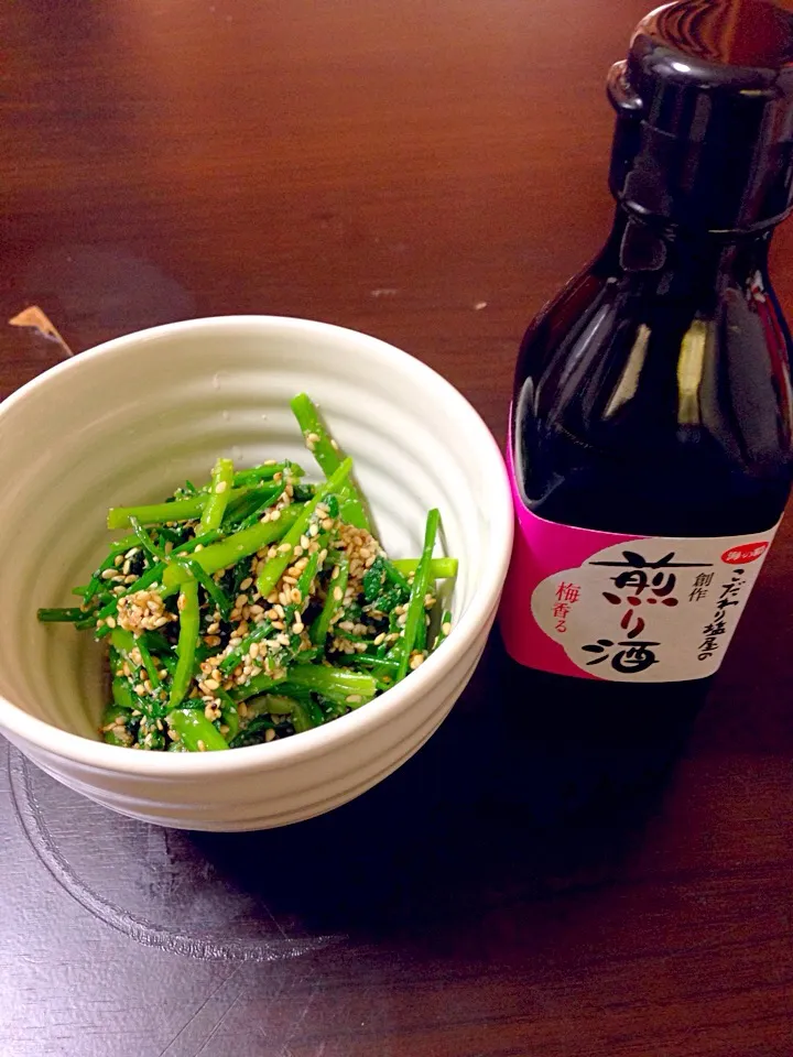 海の精 煎り酒 濃厚タイプで セリの胡麻和え٩( ᐛ )و  梅の香りがして上品な味に仕上がりましたヾ(*ΦωΦ)ﾉ　ﾋｬｯﾎｩ|ikuさん