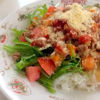 Snapdishの料理写真:野菜たっぷりタコライス風|zukkoliiniさん