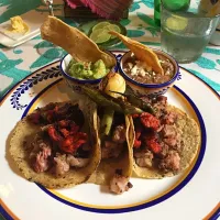 Snapdishの料理写真:Ribeye and Chorizo Tacos|Kim Hansonさん