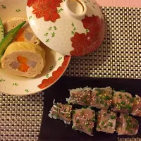 Snapdishの料理写真:鯵寿司•信田巻き|ねっこさん