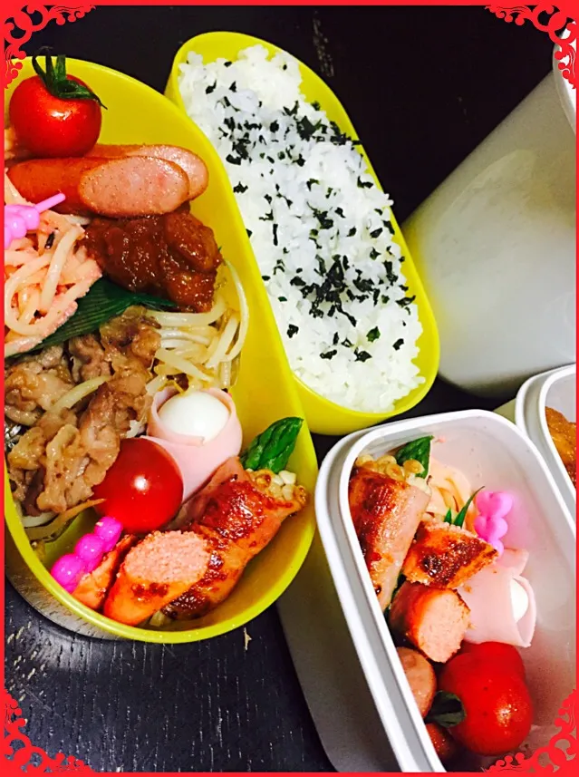 Snapdishの料理写真:子供達のお弁当｡:°ஐ♡*|ryoさん