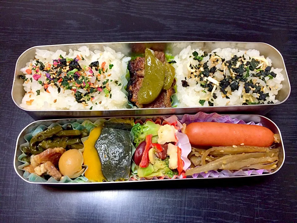 Snapdishの料理写真:彼のお弁当。2015.04.30|yukirinさん