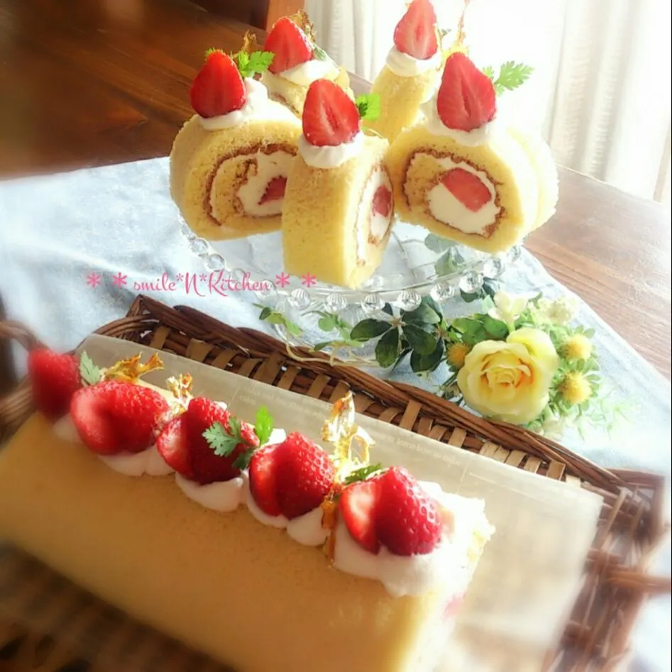 🍓苺のロールケーキ🍓|るんるんママsmile*N*kitchenさん